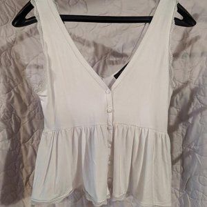 Forever 21 Flowy White Tank Top